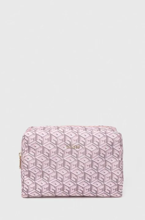 Kozmetična torbica Guess roza barva