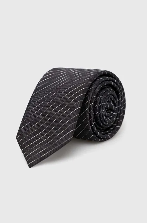 Краватка з домішкою шовку HUGO колір чорний