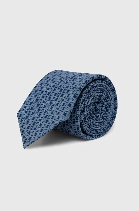 Svilena kravata Michael Kors mornarsko modra barva