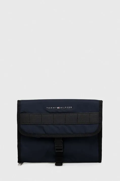 Kozmetična torbica Tommy Hilfiger mornarsko modra barva