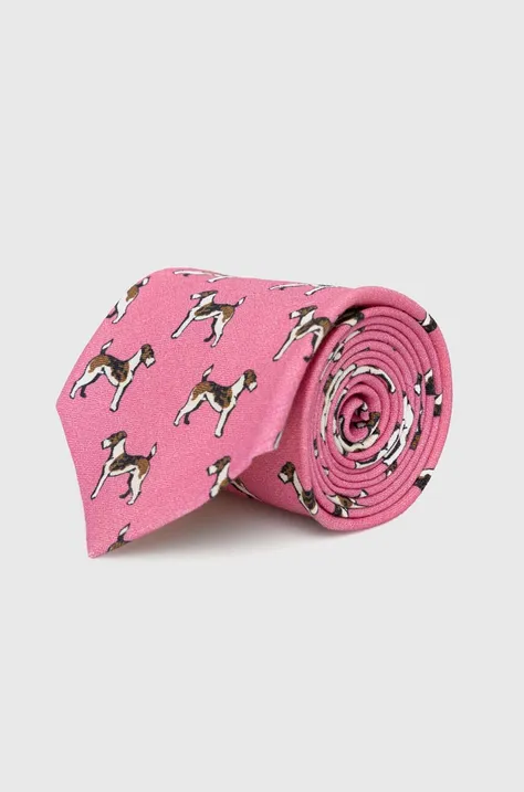 Polo Ralph Lauren krawat lniany kolor różowy