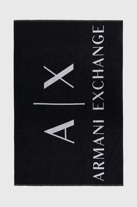 Brisača Armani Exchange črna barva