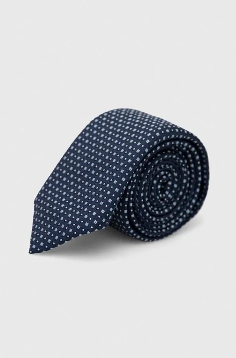 Svilena kravata BOSS mornarsko modra barva
