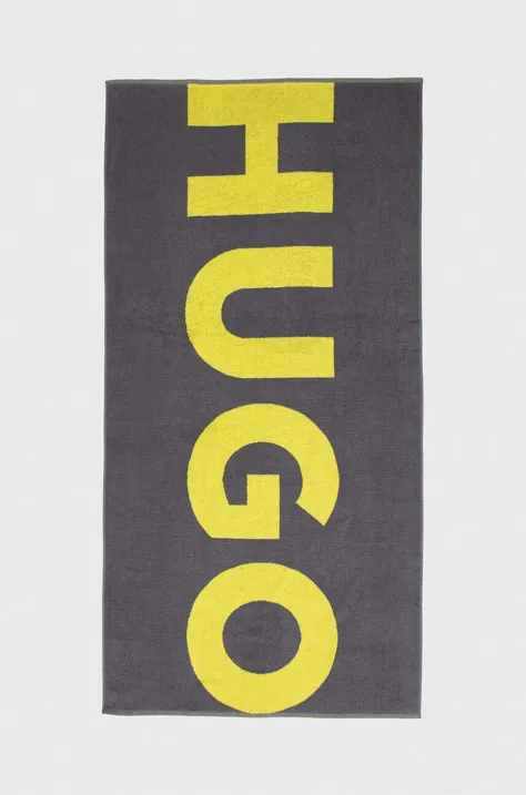 Pamučni ručnik HUGO boja: crna