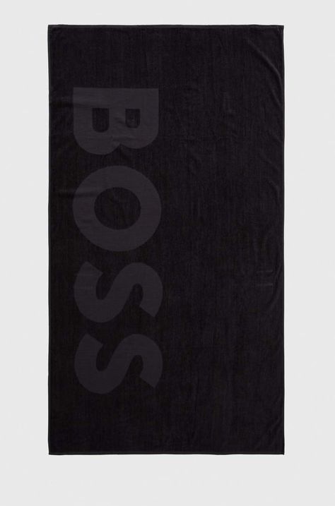 BOSS ręcznik bawełniany kolor czarny