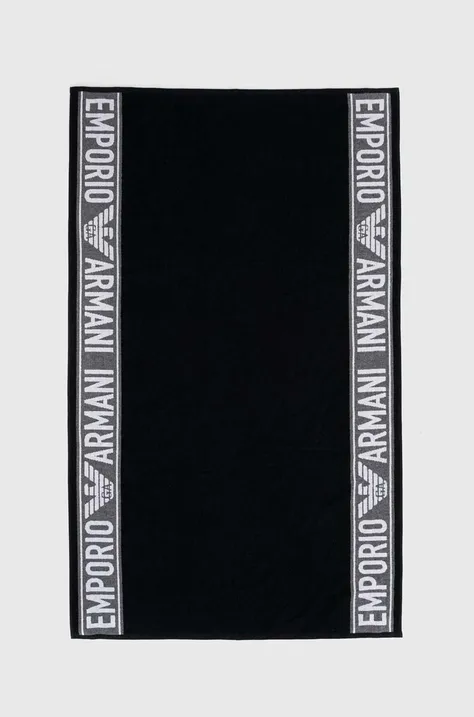 Pamučni ručnik Emporio Armani Underwear boja: crna