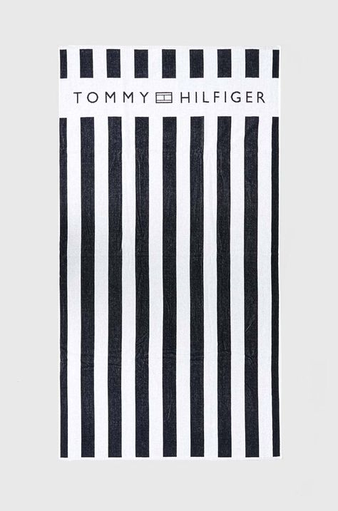 Βαμβακερή πετσέτα Tommy Hilfiger χρώμα: ναυτικό μπλε