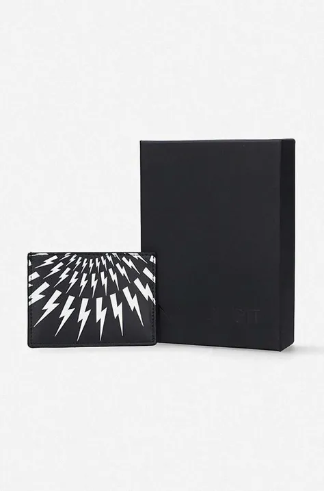 Δερμάτινη θήκη για κάρτες Neil Barett χρώμα: μαύρο