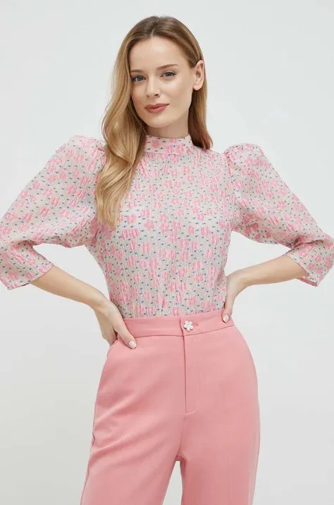 Блузка Custommade Davida жіноча колір рожевий візерунок
