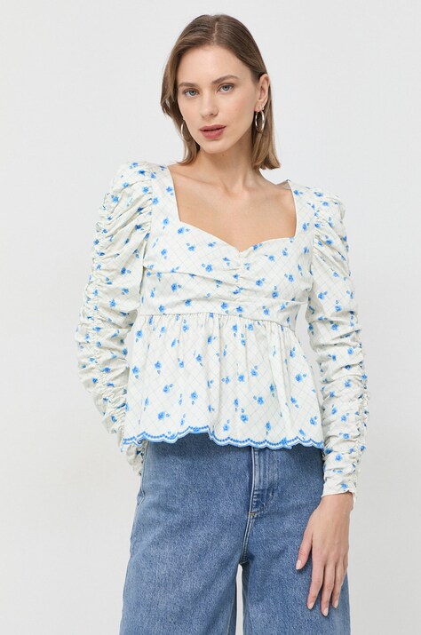 Notes du Nord bluzka Francesca damska kolor niebieski wzorzysta