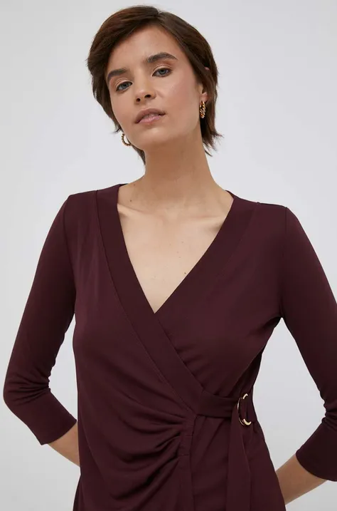 Bluza Lauren Ralph Lauren za žene, boja: ljubičasta, glatka