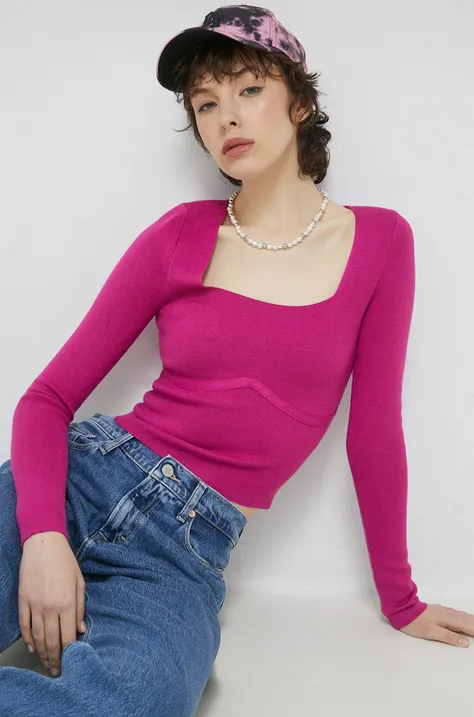Abercrombie & Fitch sweter kolor różowy