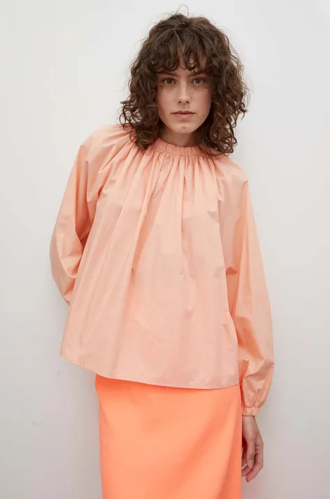 Βαμβακερή μπλούζα Drykorn γυναικεία, χρώμα: πορτοκαλί