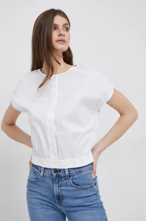 Блуза Dkny в бяло с изчистен дизайн