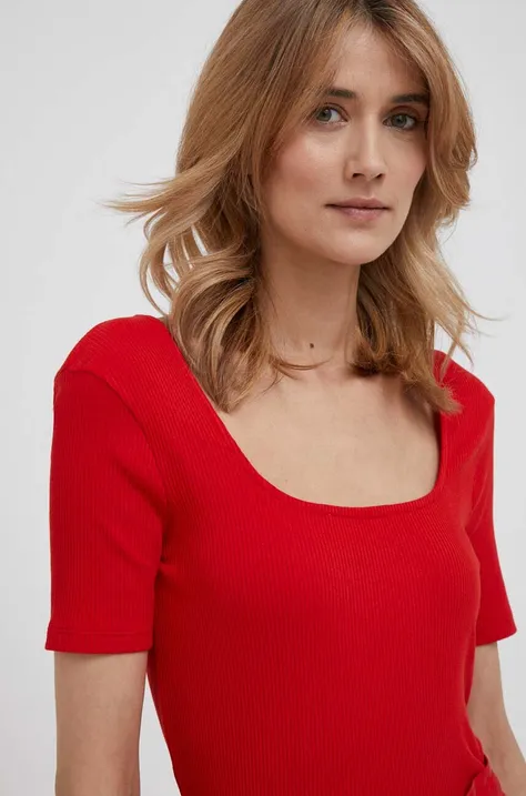 Kratka majica United Colors of Benetton ženski, rdeča barva