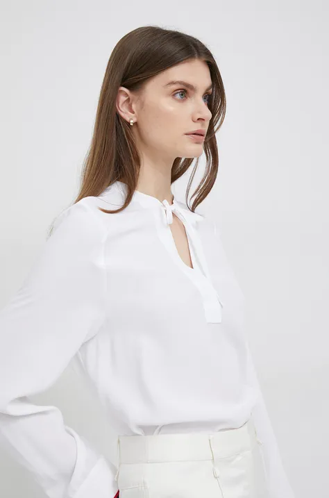 Блузка Tommy Hilfiger жіноча колір білий однотонна