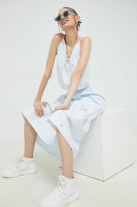 Βαμβακερή μπλούζα Tommy Jeans γυναικεία