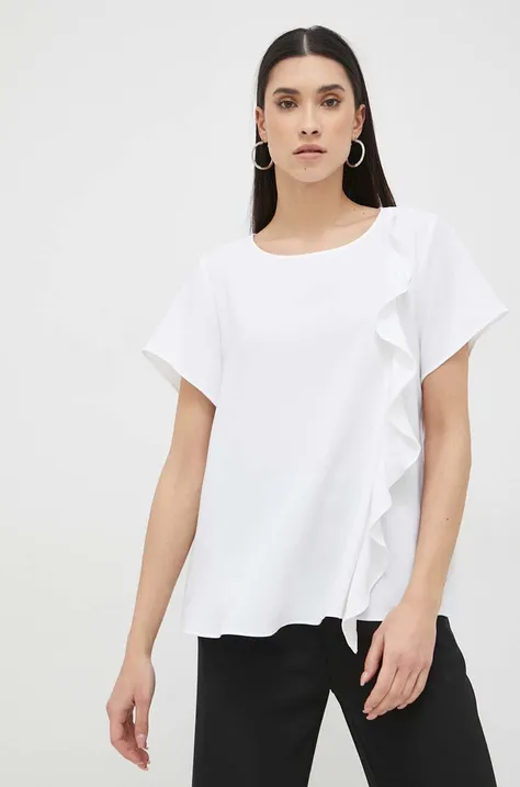 Armani Exchange bluzka damska kolor biały gładka