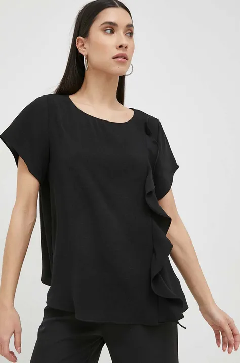Armani Exchange bluzka damska kolor czarny gładka
