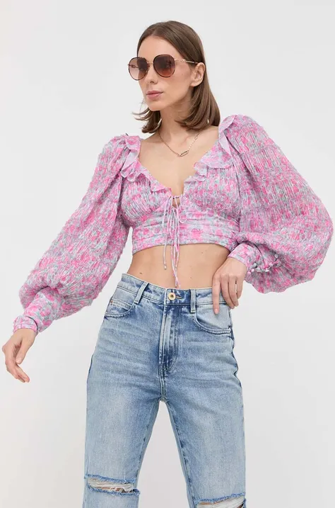 Bluza For Love & Lemons za žene, boja: ružičasta, cvjetni uzorak