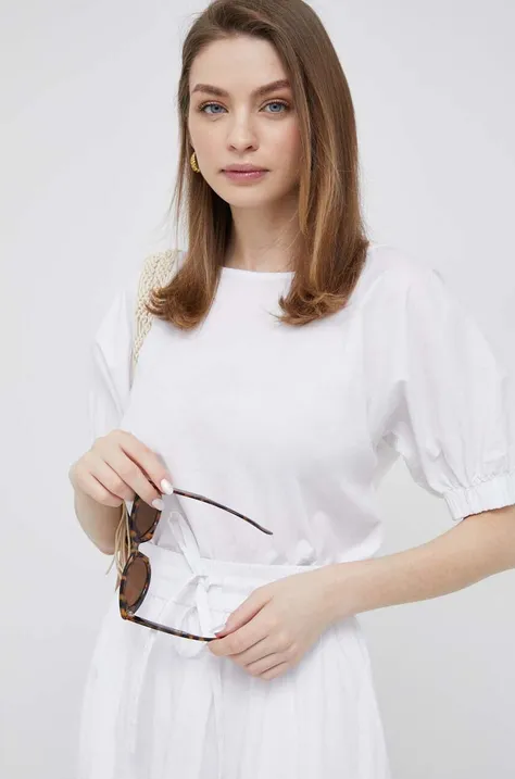 Блузка Deha жіноча колір білий однотонна