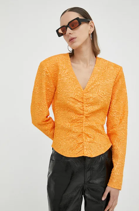 Блузка Gestuz женская цвет оранжевый однотонная