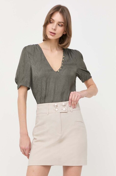 Morgan bluza femei, culoarea verde, modelator