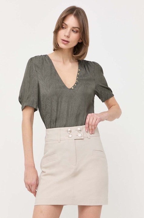 Morgan bluza femei, culoarea verde, modelator