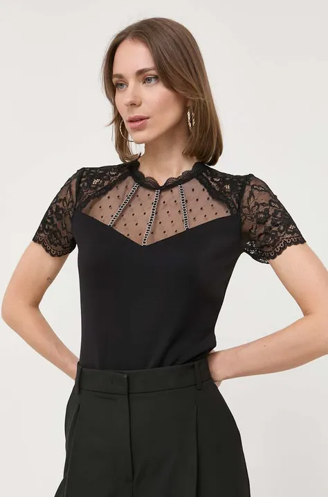 Блуза Morgan в черно с изчистен дизайн