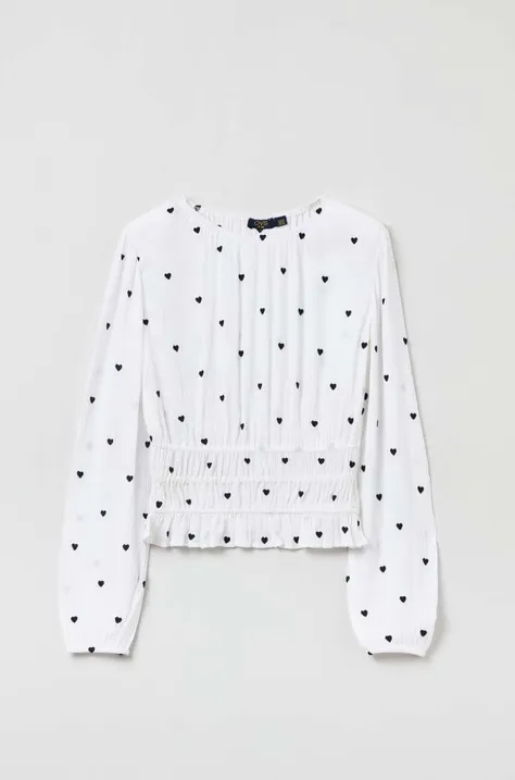 Дитяча блузка OVS колір білий візерунок