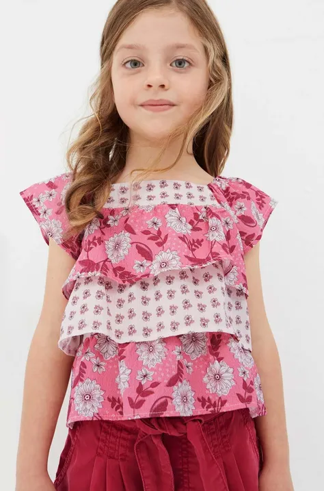 Дитяча блузка Mayoral колір рожевий візерунок