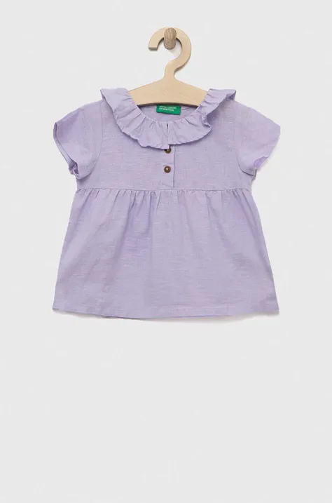 United Colors of Benetton bluza de in pentru copii culoarea violet, neted