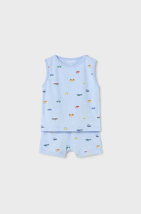 Mayoral piżama niemowlęca kolor niebieski wzorzysta
