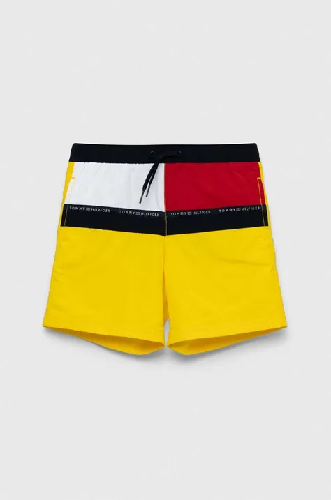 Otroške kopalne kratke hlače Tommy Hilfiger rumena barva