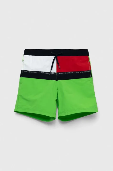 Otroške kopalne kratke hlače Tommy Hilfiger zelena barva