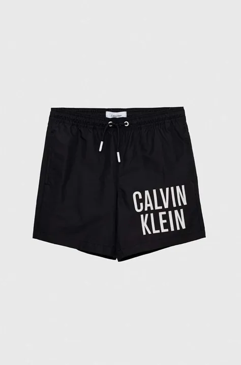 Detské plavkové šortky Calvin Klein Jeans čierna farba