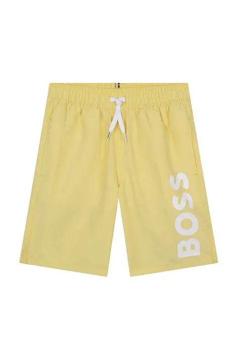 BOSS pantaloni scurti de baie copii culoarea galben