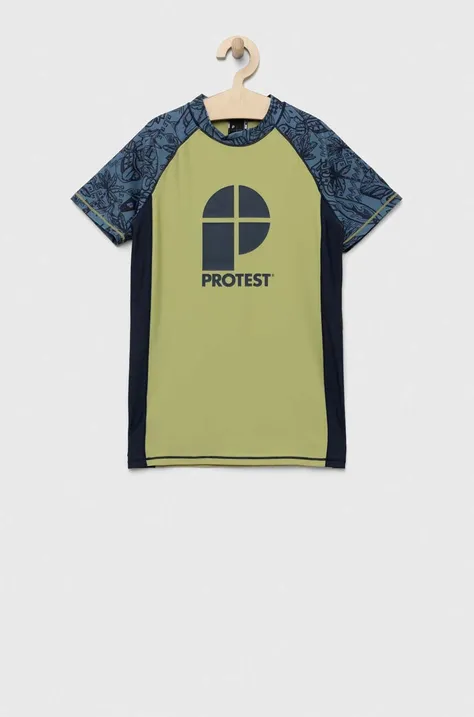 Detské plavkové tričko Protest PRTAHOY JR žltá farba