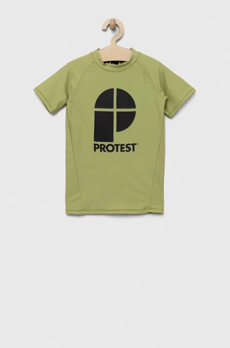 Παιδικό μπλουζάκι Protest PRTBERENT JR χρώμα: πράσινο