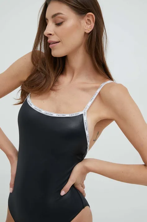 Calvin Klein costum de baie culoarea negru, cupa usor rigidizata