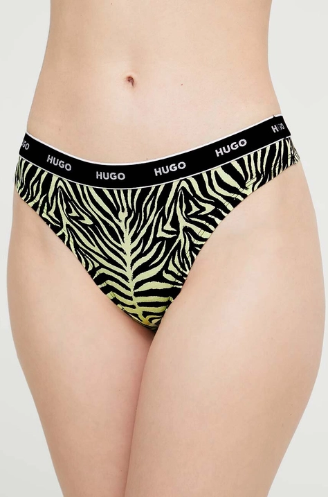 Tanga HUGO 3-pack žlutá barva