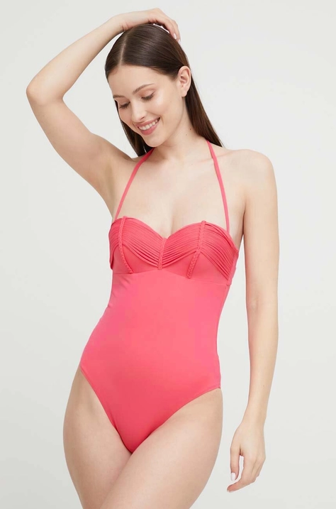 Guess costum de baie culoarea roz, cupa rigidizata