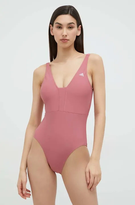 adidas Performance jednoczęściowy strój kąpielowy Iconisea kolor różowy lekko usztywniona miseczka