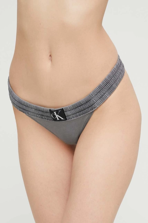 Μαγιό brazilian cut Calvin Klein χρώμα: μαύρο