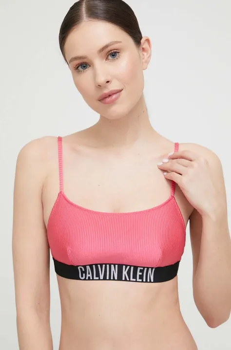 Купальний бюстгальтер Calvin Klein колір фіолетовий злегка ущільнена чашечка