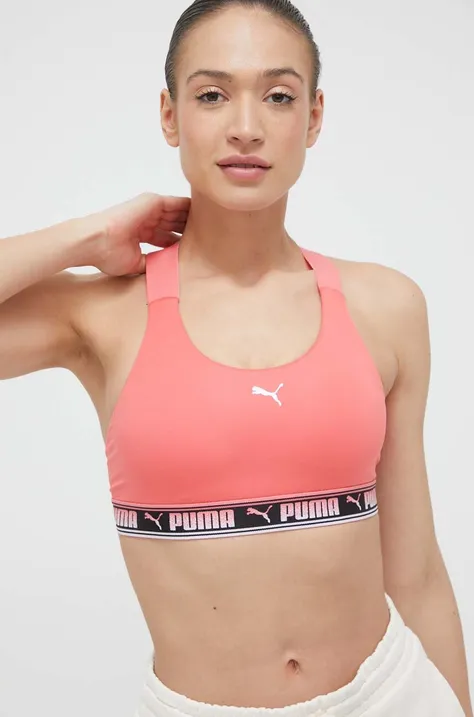 Sportovní podprsenka Puma Feel It růžová barva
