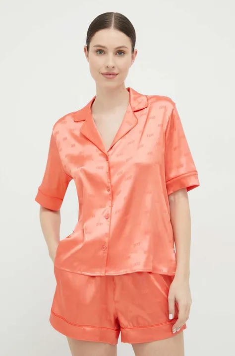 Dkny piżama damska kolor pomarańczowy