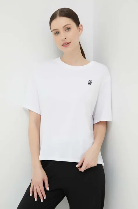 Μπλουζάκι πιτζάμας DKNY χρώμα: άσπρο