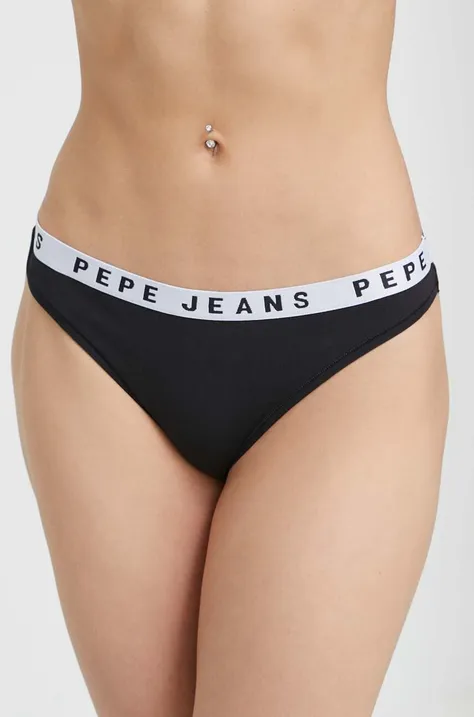 Στρινγκ Pepe Jeans χρώμα: μαύρο
