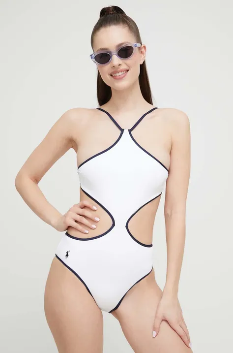 Jednodijelni kupaći kostim Polo Ralph Lauren boja: bijela, lagano učvršćene košarice